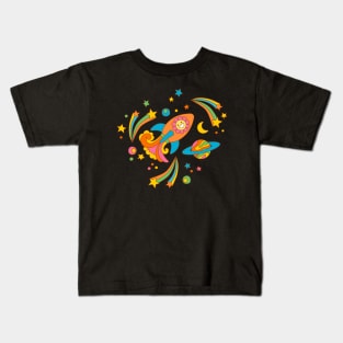 Groovy Cosmic Adventure Kids T-Shirt